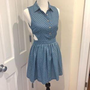 Blue Polka Dot Cutout Sundress by Noble U SZ S